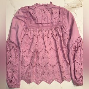 Forever That Girl Pink Eyelet Embroidered Sweatshirt | Size S 🩷💕